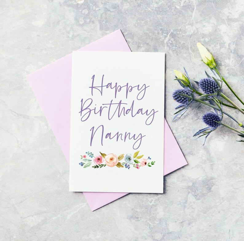 happy birthday nanny greeting card nanny nan grandma etsy