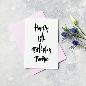 Personalised Custom Name Happy 18th Birthday Card - Eighteenth Celebration