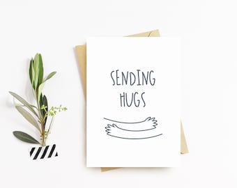 Socially Distant Greeting Card, Social Distancing Card, Encouragement Card, Miss You Cards, I Miss You, Sending Hugs, Thinking Of You Card