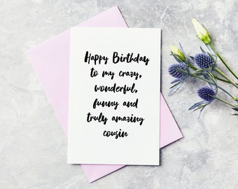 Cousin Happy Birthday Greeting Card | Etsy