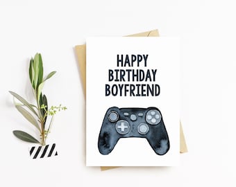 Boyfriend Happy Birthday Greeting Card - Gamer Birthday Card, Computer Games