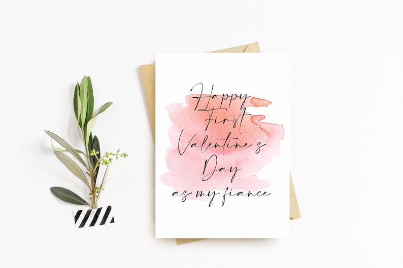 Valentines Day Card for Fianc\u00e9 Valentines Day Card First Valentines Day Happy Valentines Day Greeting Card