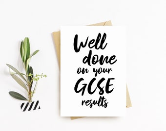 Well Done on your GCSE Results Greeting Card - Well Done Card, Congratulations, Exam Results, Passed Exams Card