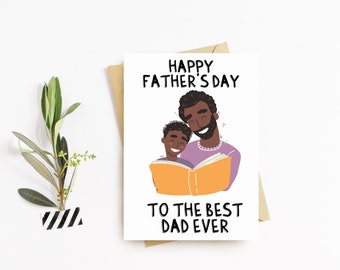 Happy Fathers Day Greeting Card - Dad, Daddy, Papa, Pops, Happy Fathers Day Card - Black Fathers Day Card