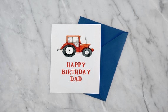 Biglietto D Auguri Trattore Compleanno Papa Papa Etsy