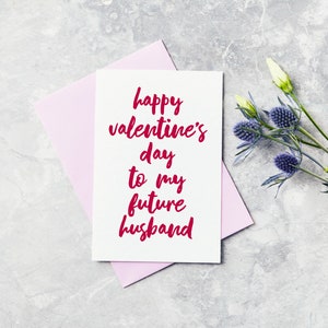Carte de salutation heureuse de Jour de Valentines, carte de jour de Valentines, carte de jour de Valentines pour le fiancé, futur mari