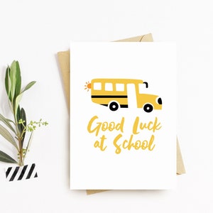 Good Luck at School Card - Wishing You the Best of Luck Card, School Card, New School, Leaving School, Starting School