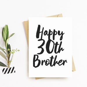 Carte de salutation de trente anniversaire - Carte de 30ème anniversaire de frère heureux