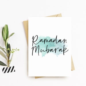 Ramadan Mubarak Greetings Card. Personalised Ramadan Card. Customizable Card