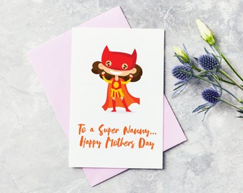 Super Nan Happy Mothers Day Greeting Card