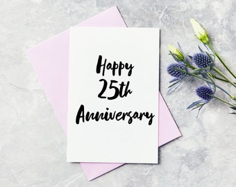 Personalised Custom 25th Wedding Anniversary Card, Anniversary card for husband, anniversary card for wife, anniversary card for couples