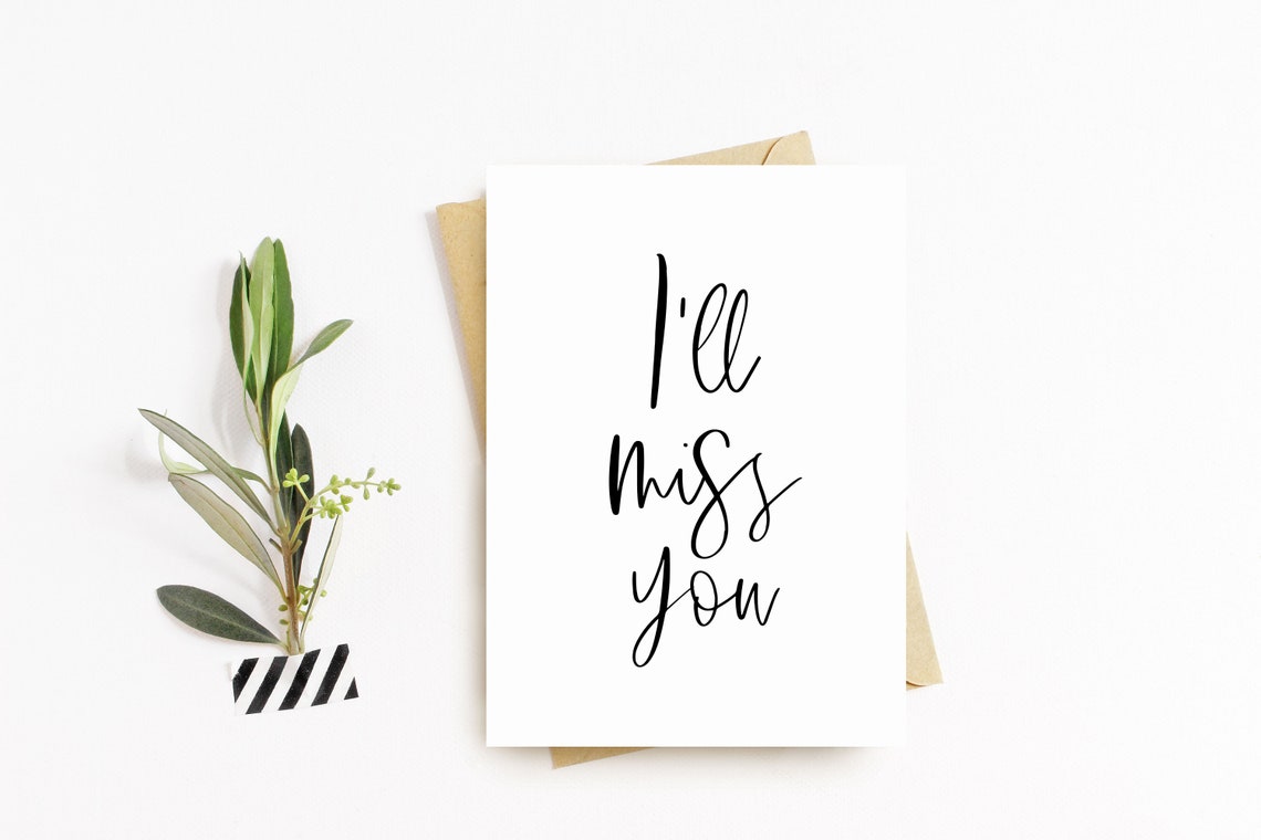 I'll Miss You Greeting Card, Leaving Card, Retirement Card, Miss You ...