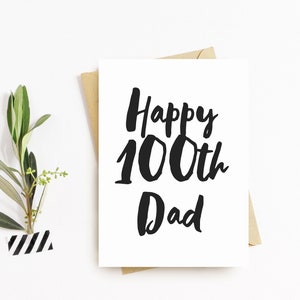 Carte de vœux du centième anniversaire - Papa, papa, grand-père, Pops, Gramps Happy 100th Birthday Card