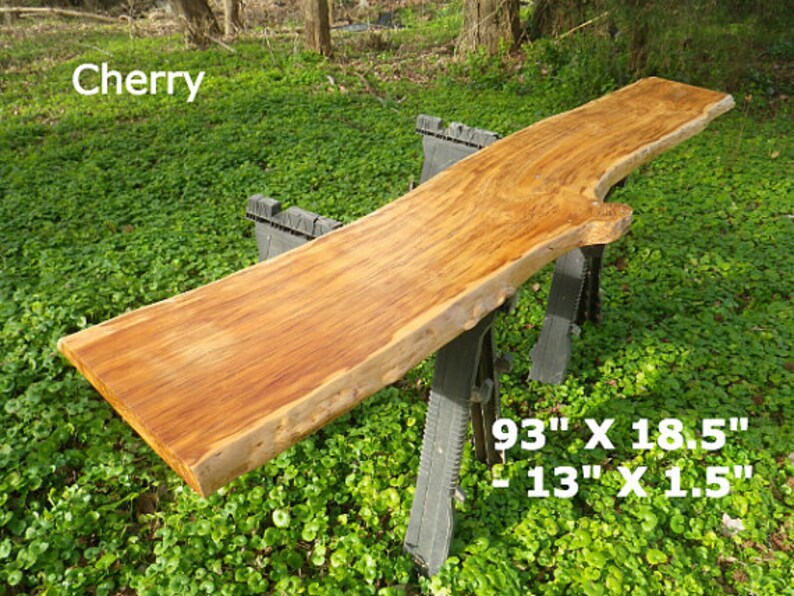 Live Edge Bar Top Finished Cherry Wood Slab Natural Buffet Table Work Station Desk Kitchen Counter 7015