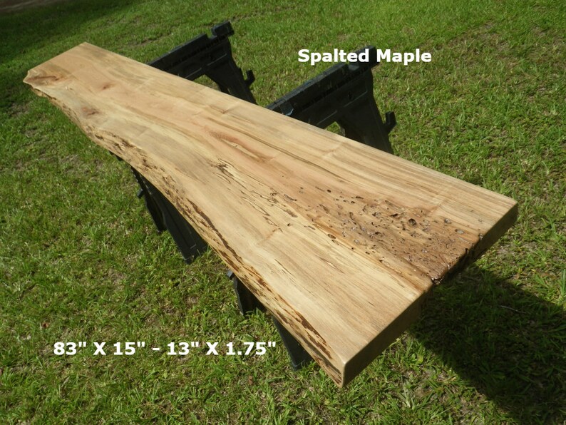 Live Edge Spalted Maple Solid Wood Slab Finished Natural Edge Etsy