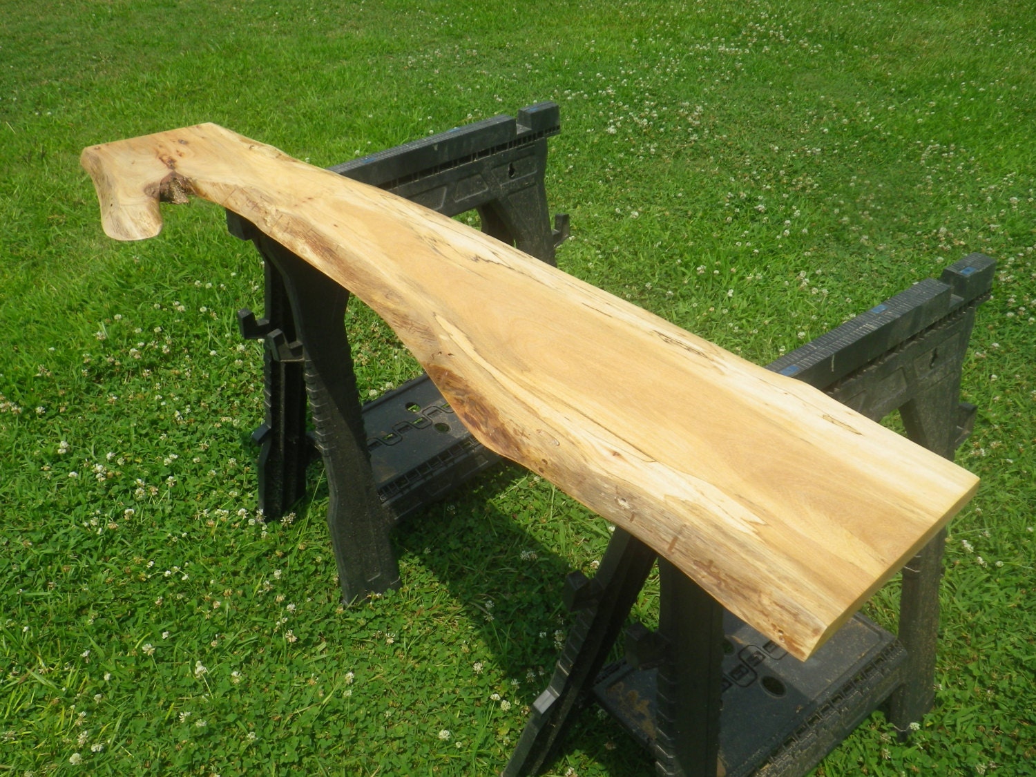 Live Edge Pecan Finished Wood Slab Foyer Table Top DIY Side Etsy