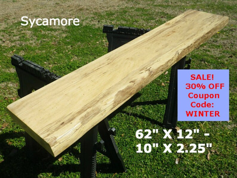 Live Edge Sycamore Wood Slab Finished Diy Floating Shelf Live Edge Sycamore Wood Slab Finished