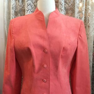 Vintage Lilli Ann Size Large Ultra Suede Suit by Adolf Schuman 1980s Power Suit