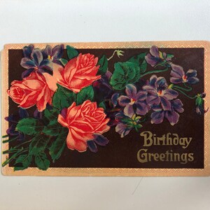 Antique Birthday Greetings Post Card Blank