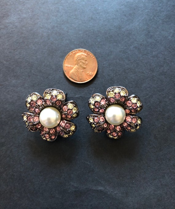 RARE KJL Kenneth Jay Lane Rhinestone Flower Bloss… - image 4