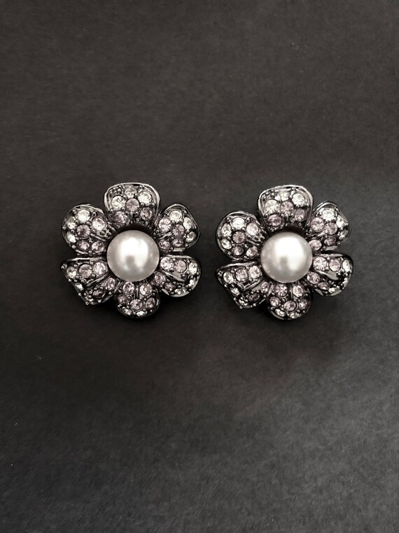 RARE KJL Kenneth Jay Lane Rhinestone Flower Bloss… - image 2