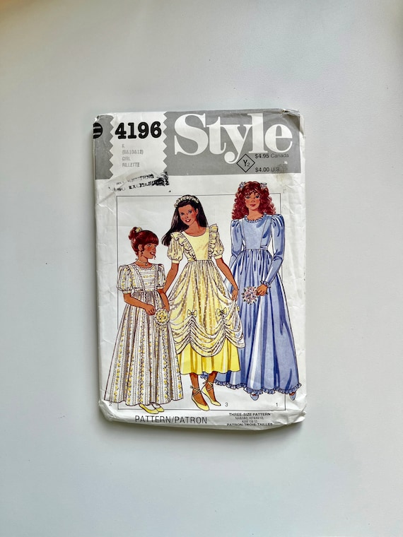 RARE Style 4196 Vintage Sewing Pattern Size 12 Girls' Etsy