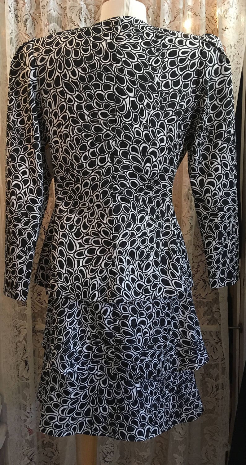 Large Lilli Ann Suit Vintage 1980s Black and White Print | Etsy