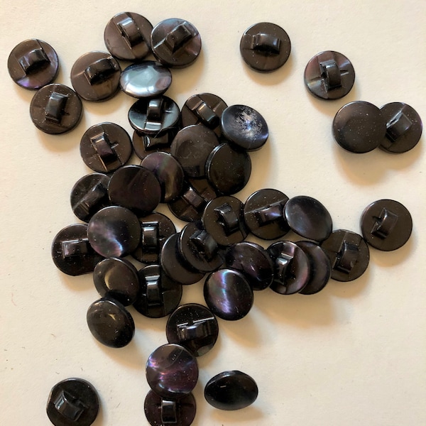 50 Buttons Dark Purple Indigo Blue Shank Back 3/8" Small