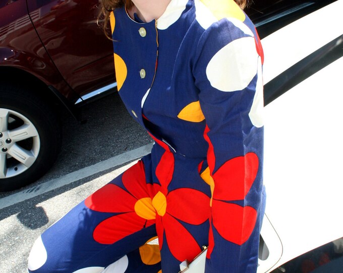 Flower Power Vintage Pantsuit Loomtogs Etsy