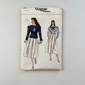 1980s Vogue 8574 Sewing Pattern: Jacket, Skirt & Blouse - Size 6