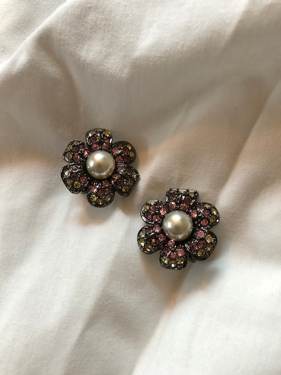 RARE KJL Kenneth Jay Lane Rhinestone Flower Bloss… - image 6