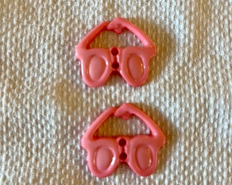 Rosa Sonnenbrillen-Kunststoffknöpfe mit flacher Rückseite, 2er-Set