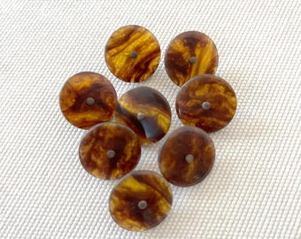 Faux Tortoiseshell Buttons, Shank Back, 20 mm, 3/4 inch