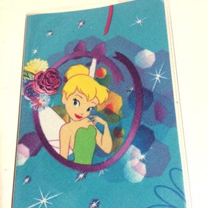 Disney Tinkerbell  Passport Cover Fabric with Vinyl Travel Accessory Ship Cruise Journey Passport Protector Gift Card Holder