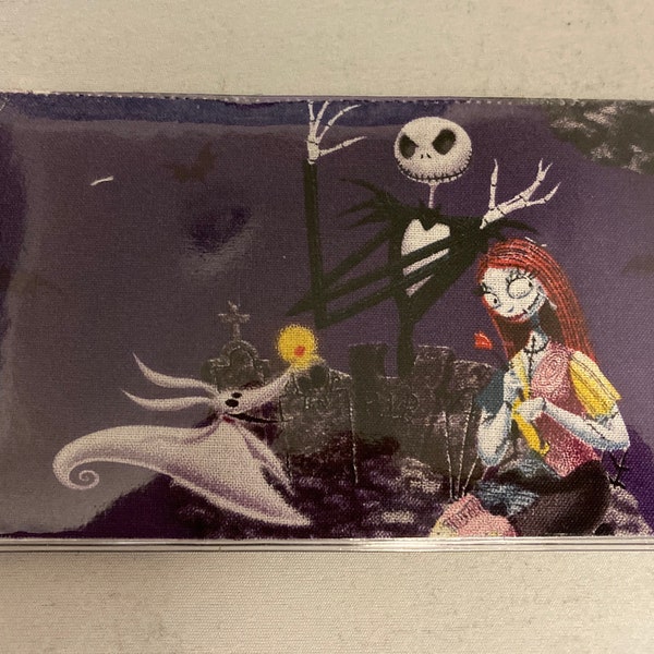 CHECKBOOK COVER  Zero and Jack Nightmare Before Christmas fabric w/vinyl protector One of a Kind Custom