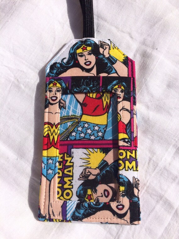 wonder woman luggage tag