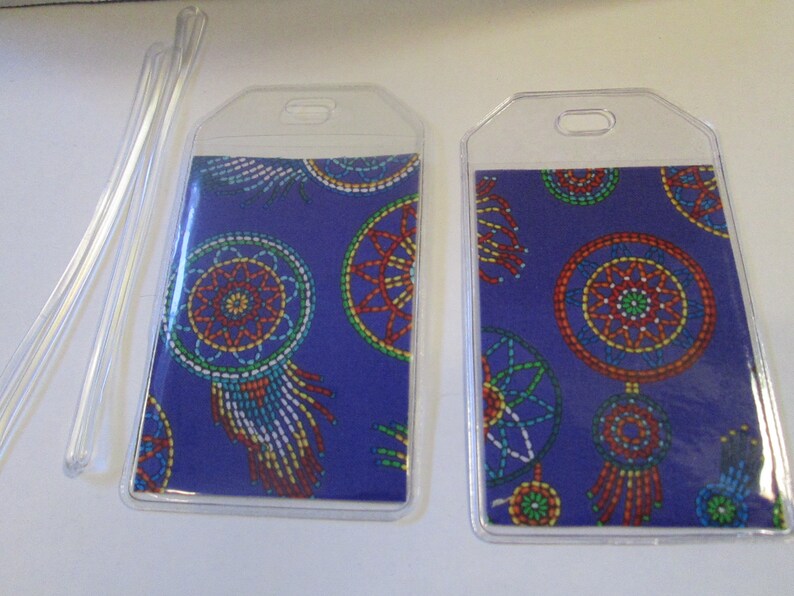 Luggage Tags Pair Native American Dreamcatchers Travel Etsy