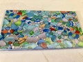 Seaglass CHECKBOOK COVER vinyl protector Custom Handmade Personalized gift for mermaids ocean beach lovers sea glass collectors