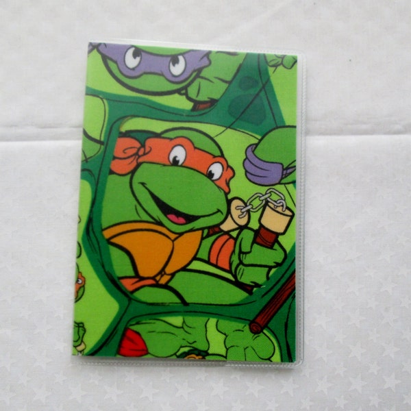 TMNT Teenage Mutant Ninja Turtles Passport Cover Fabric Travel Accessory Passport Protector Gift Card Holder Geek Techie Nerd Kids ID