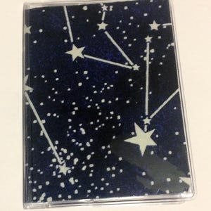 Étoiles célestes phosphorescentes dans le noir Portefeuille pour cartes en tissu Porte-cartes cadeau Croisière en bus Métro Pass métro Carte d'identité Cadeau pour mariage Cartes de visite
