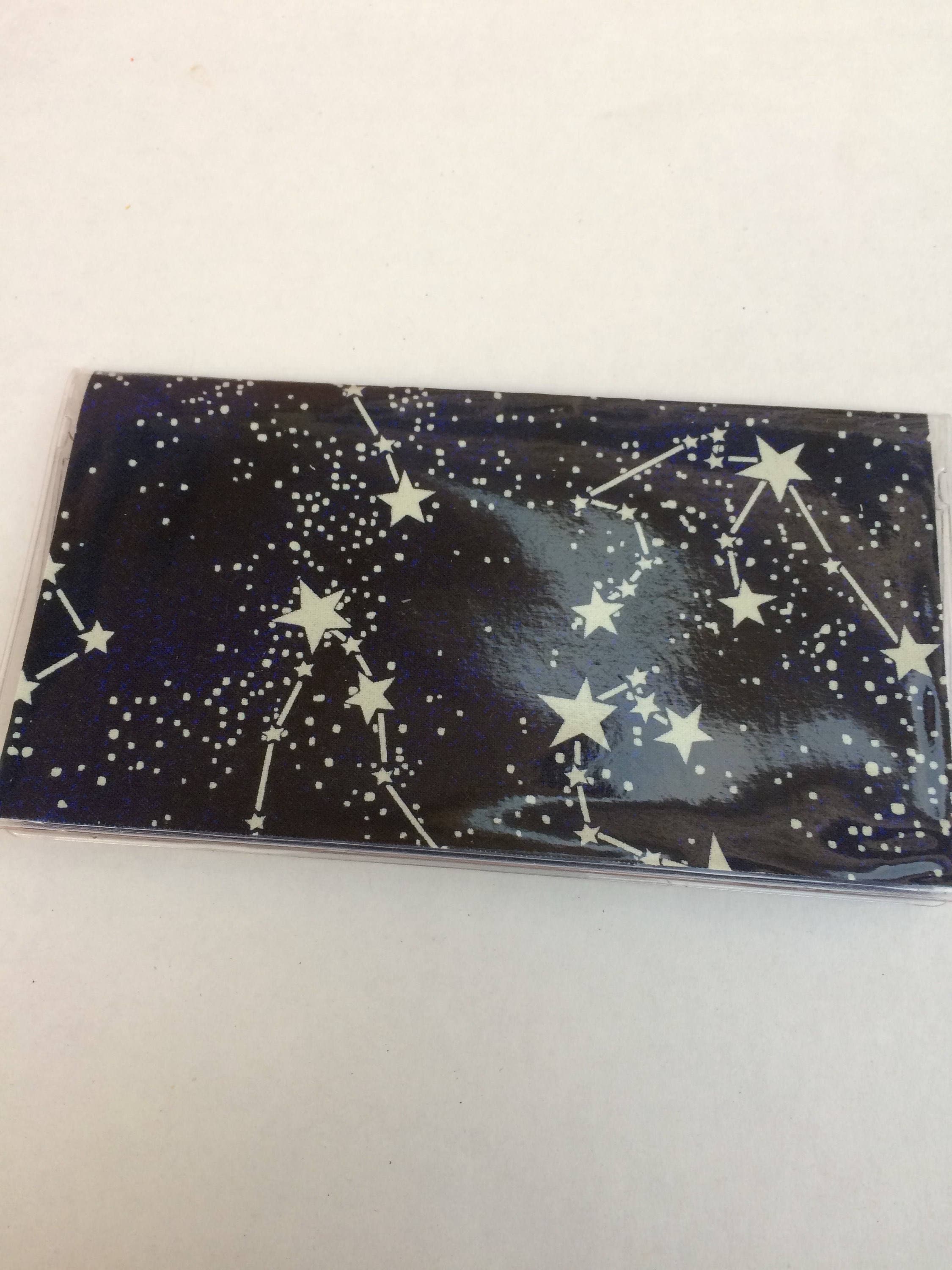 Celestial Checkbook Cover stars constellations glow in the dark vinyl…