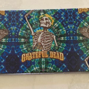 Grateful Dead checkbook cover licensed fabric with vinyl protector Custom Handmade Gift for Deadheads