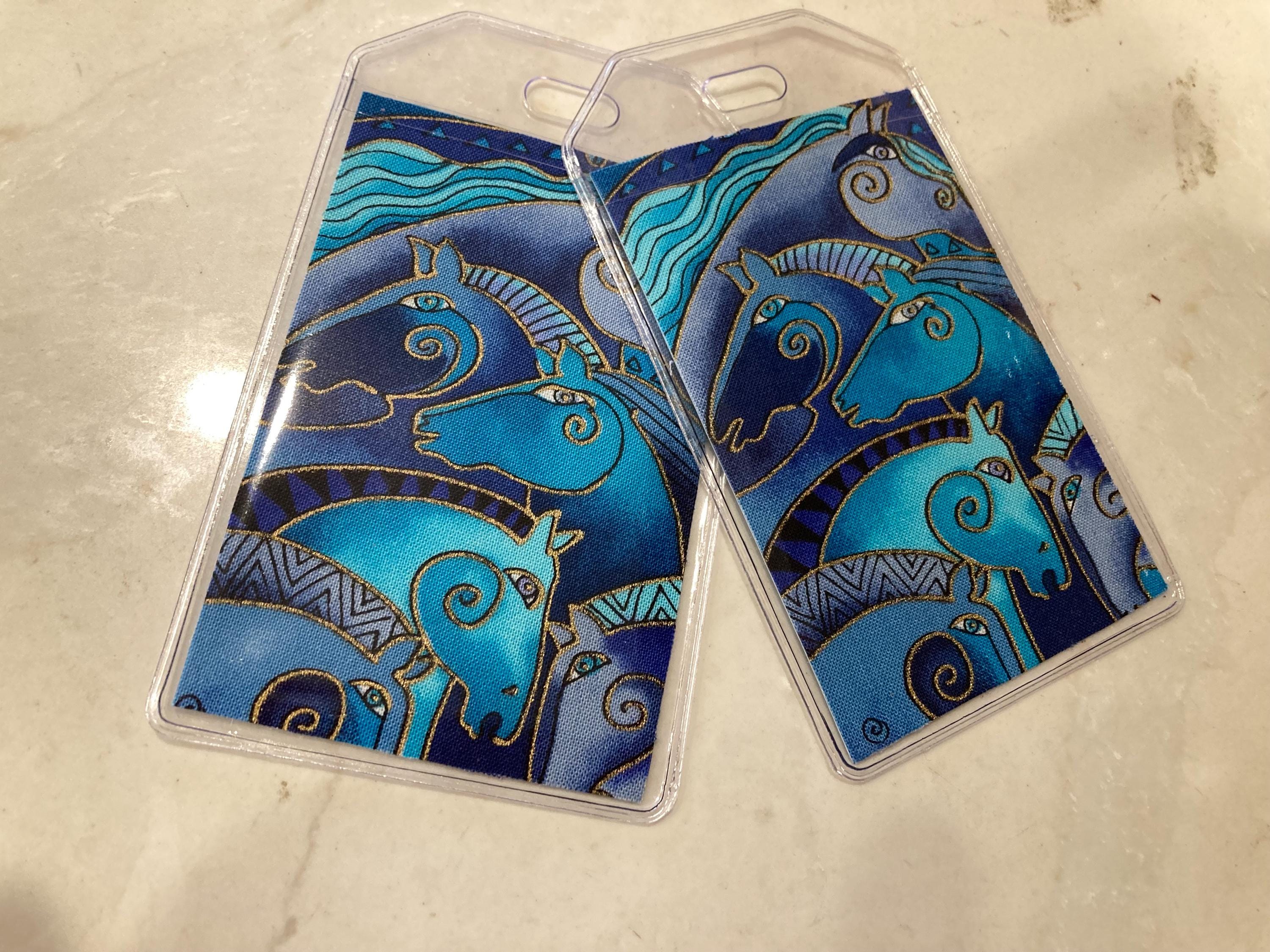 Laurel Burch Mythical Horses Pair Luggage Tags Gift Card Holder Travel Accessory ID backpack strollers gift for cowgirls horse lovers
