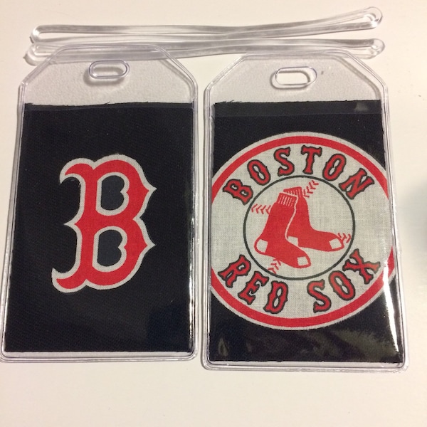 Boston Red Sox luggage tag pair gift Card Holder Travel Accessory Cruise Kids ID backpack gym bag diaper bag stroller gift