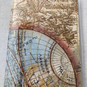 Mapas y globos terráqueos Tarjetero Mini Billetera protege pase de autobús tarjeta de metro identificación de estudiante Tela y vinilo Hecho a mano personalizado