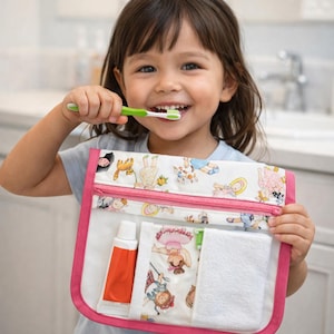 Travel and Hygiene Bag for Kids. Waterproof Toiletry Pouch with Towel.