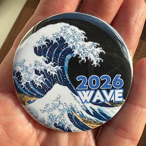 2026 Blue Wave 2.25” Lapel Button