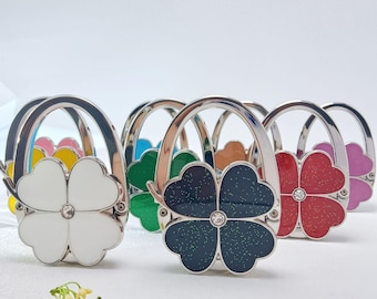 Clover Taschenhaken - Gemälde Ölfarbe Vierblättriges Kleeblatt Taschenhalter Taschenhalter für Hochzeitsgeschenke