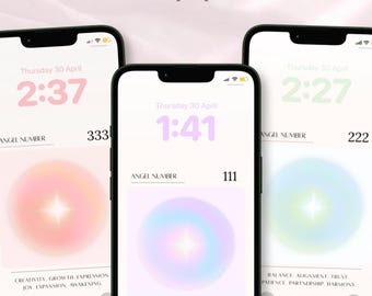 Angel Number iPhone Wallpaper Bundle | Instant Digital Download