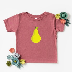 Toddler tshirt pear simple t shirt kids fruit shirt toddler minimalist birthday gift toddler gift cute fruit t-shirt toddler fruit birthday